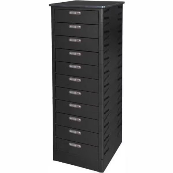 Datum TekStak Laptop Storage Locker W/ Laminate Top, 11 Bays, Electronic Lock, Black, Datum Filing Systems, Mfr#: TEKS11-C-LT-T25-L1595-60